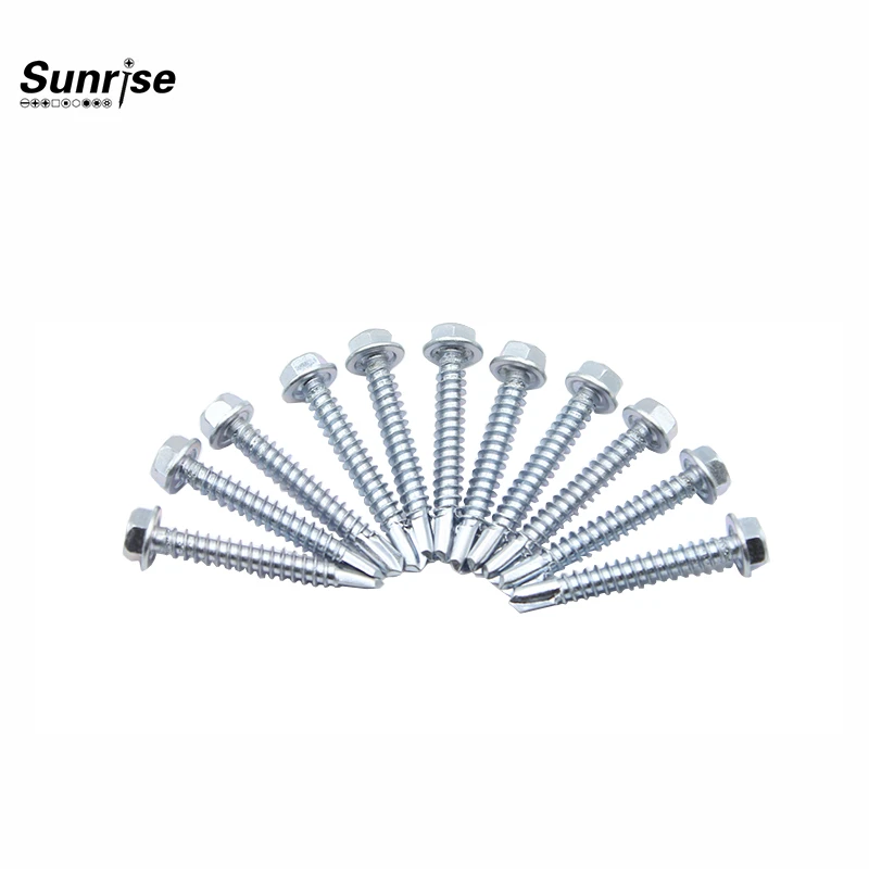 สกรูเจาะตนเองหัวเครื่องซักผ้า Hex DIN7504K