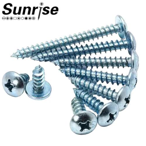 ASME B18.6.3 เกรด 4.8 8.8 สกรูเกลียวปล่อยหัวเห็ดฟิลลิปส์แบบฝังครอส