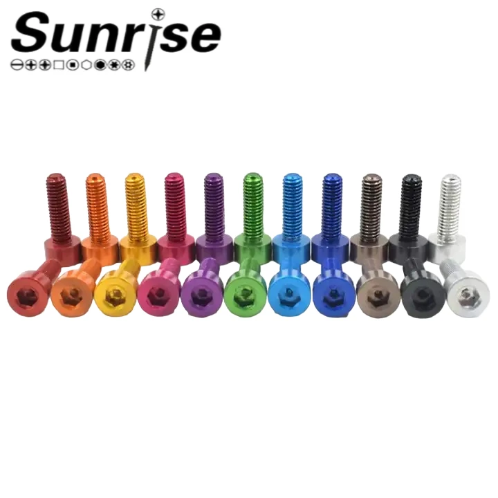 DIN912 สกรูหัวจมซ็อกเก็ตหกเหลี่ยมแบบอะโนไดซ์สีสันสดใส