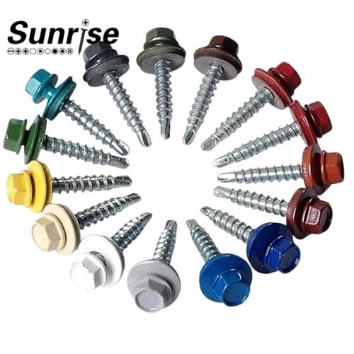 Hex Head Self Drilling Screws ด้วยเครื่องซักผ้ายาง
