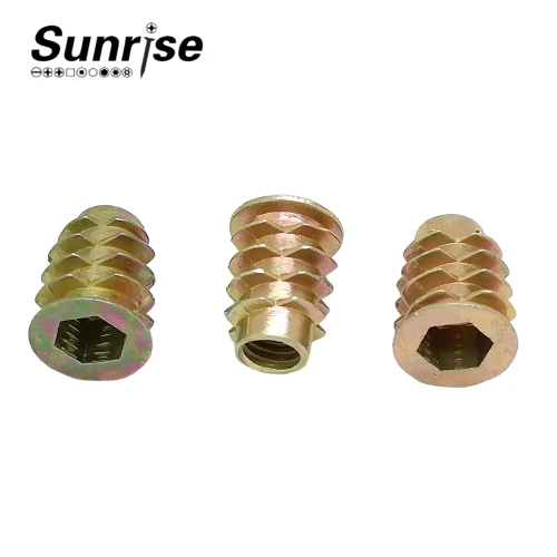Metal Barrel Hex Socket ใส่น็อตสำหรับเฟอร์นิเจอร์ไม้