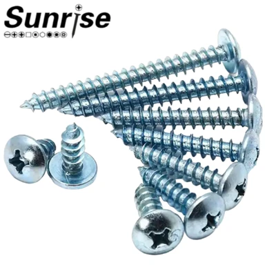 ASME B18.6.3 เกรด 4.8 8.8 สกรูเกลียวปล่อยหัวเห็ดฟิลลิปส์แบบฝังครอส