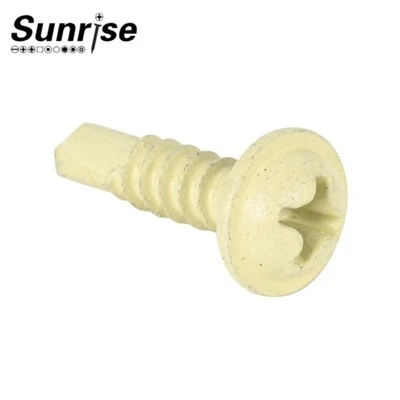 สกรูหัวเจาะแบบเจาะเองหัวแฉกสีเบจ